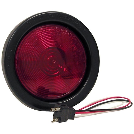 Peterson Stop Turn Tail Light Incandescent Bulb Round Red Lens 4 With Grommet Right Angle Plug V426KR